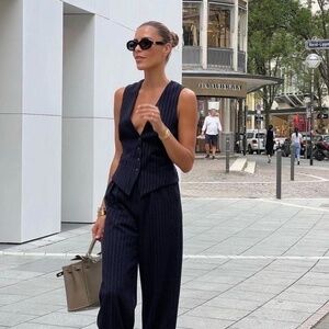 Y2K Fitted Waistcoat Button Down Sleeveless V-neck Tight